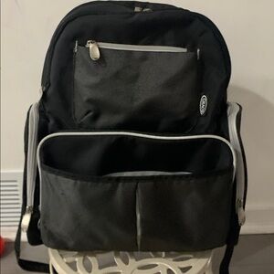 Black Kids Backpack with Pouch